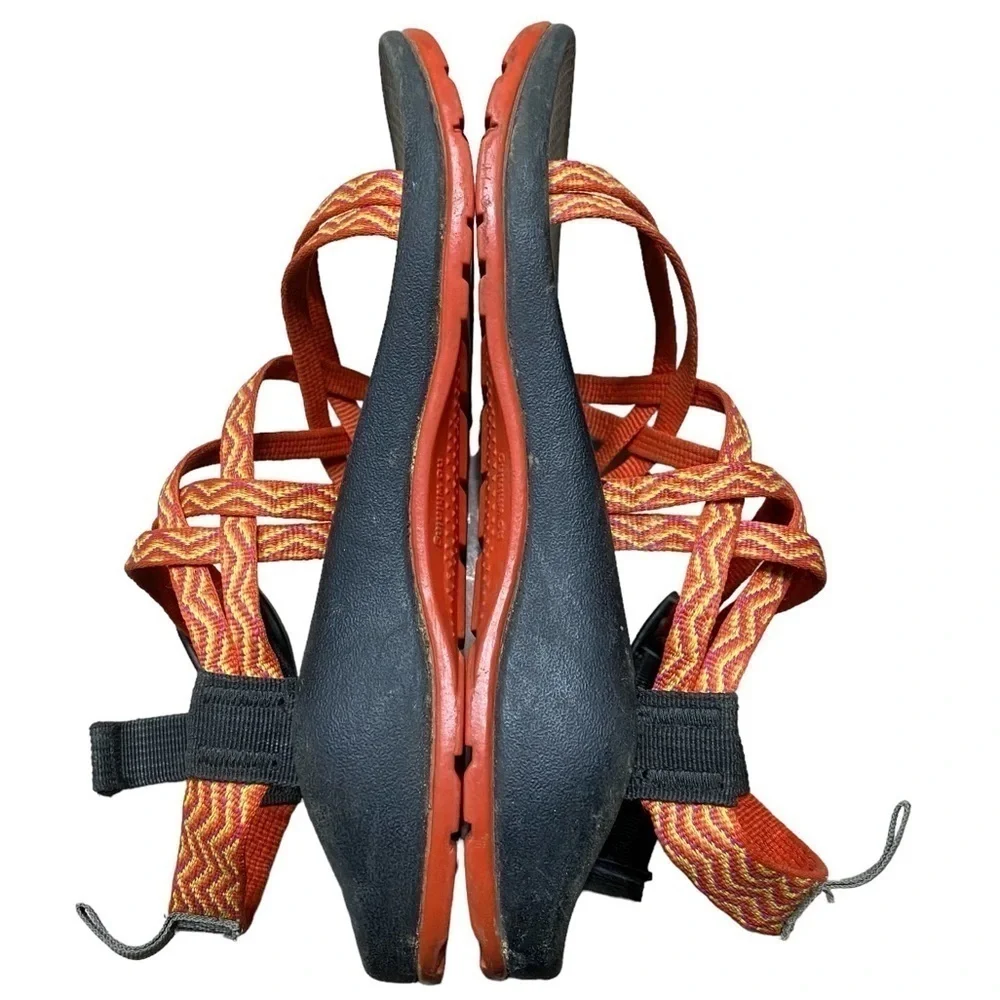 Chaco Zx1 Ecotread Orange Strappy Water Hiking Sandals Size 4
